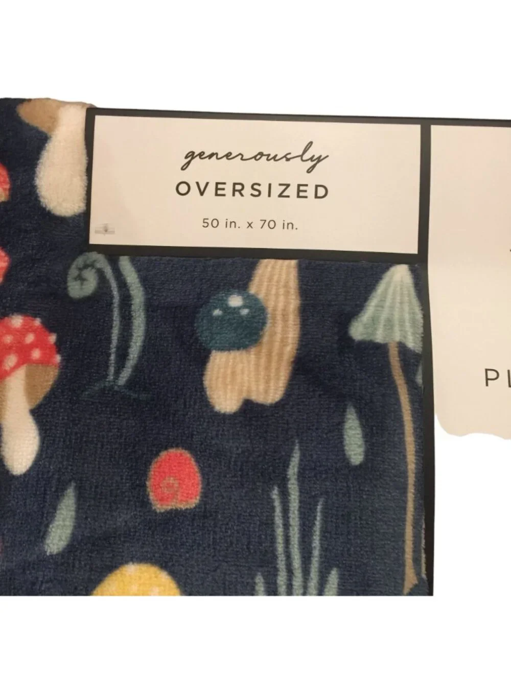 Moonflower Company Mushroom Oversized Plush Throw Dusty Blue 50